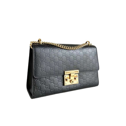 Gucci Padlock GG Embossed Medium Black GHW