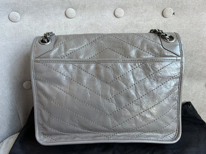 Yves Saint Laurent (YSL) Grey Medium Niki Chain Bag