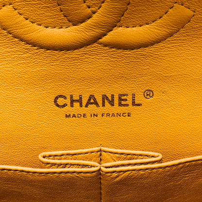 Classic Flap M/L Yellow Lambskin with GHW
