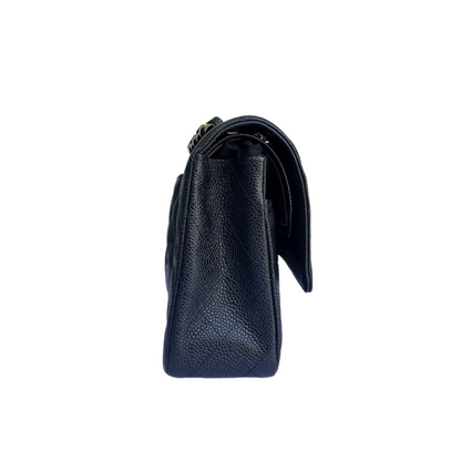 Medium Classic Flap Caviar Black GHW