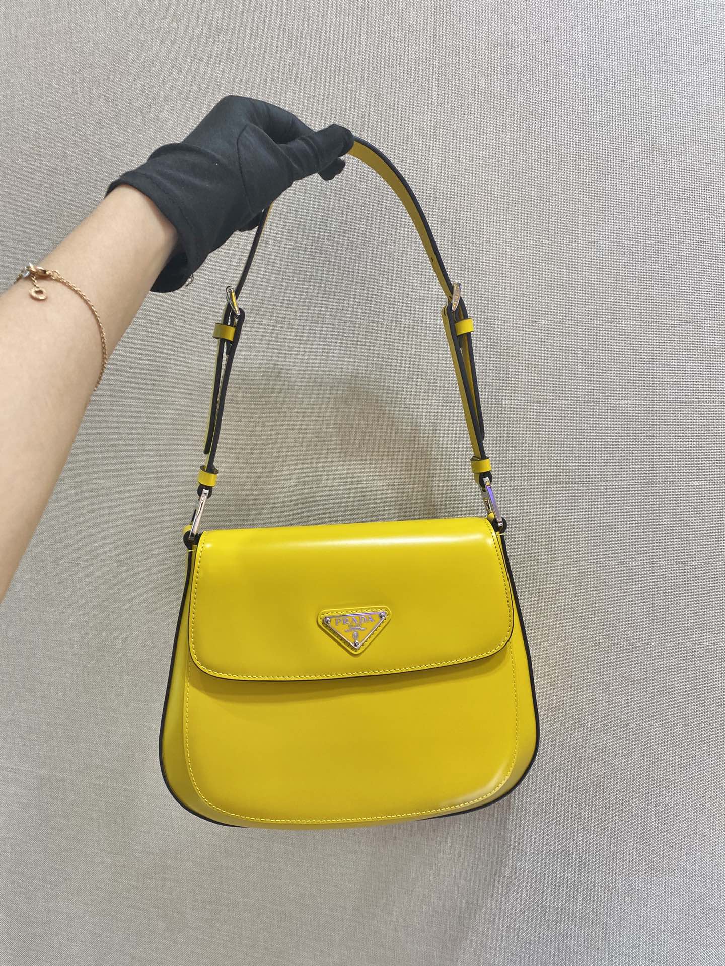 Prada Cleo brushed Leather Shoulder Bag With Flap