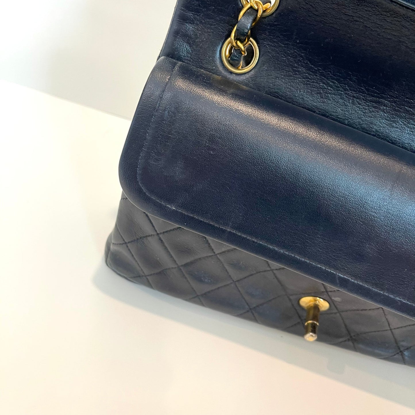 Vintage Classic Flap Medium GHW Blue