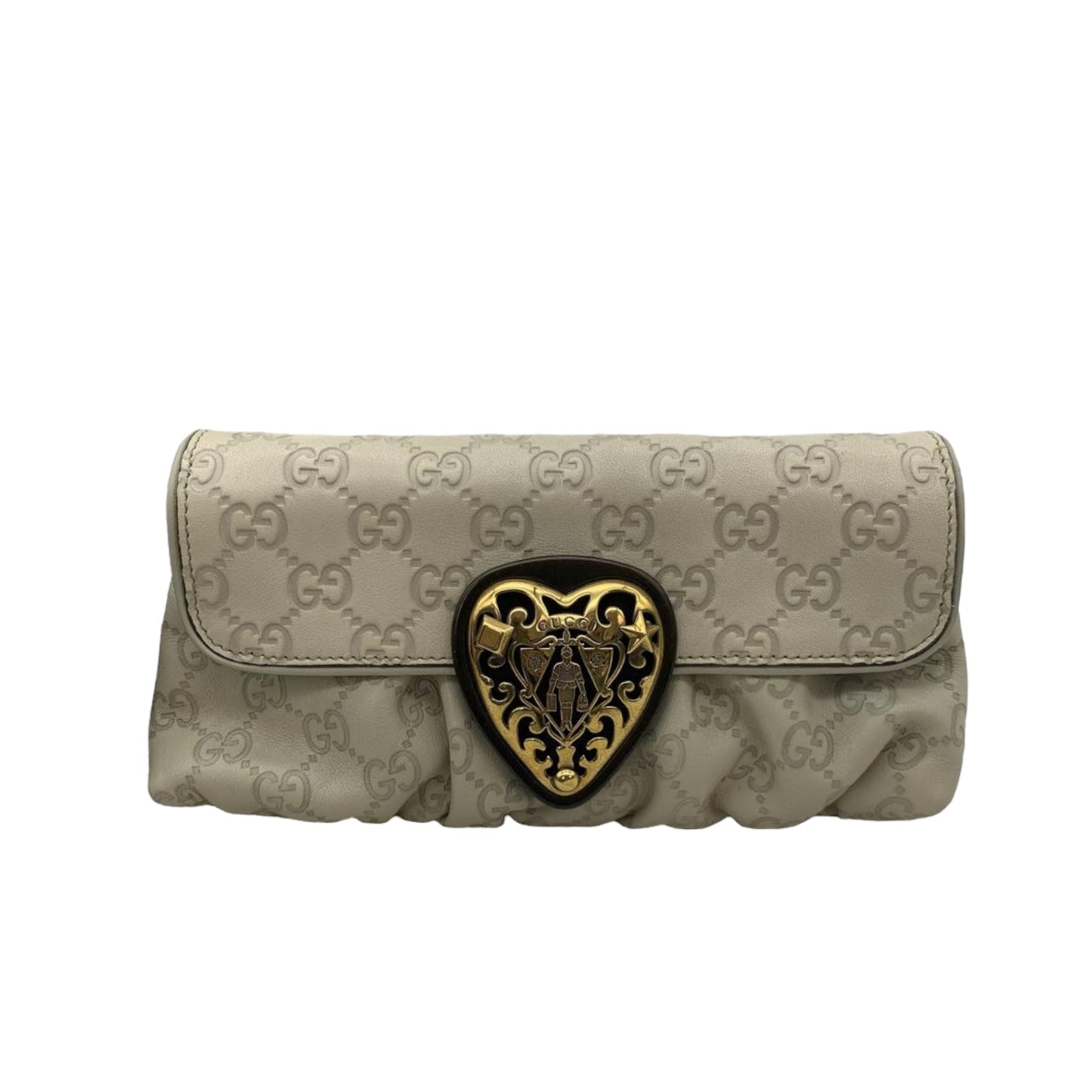 Gucci Guccissima Leather Shoulder Bag White GHW