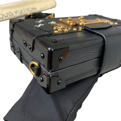 Louis-Vuitton Petite Malle Trunk Chest Black GHW