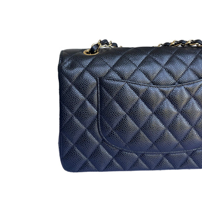 Medium Classic Flap Caviar Black GHW