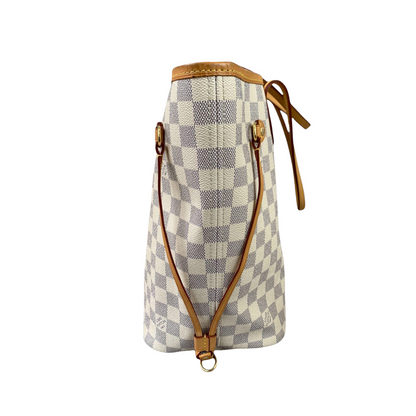 Louis-Vuitton Damier Azur Neverfull MM White GHW