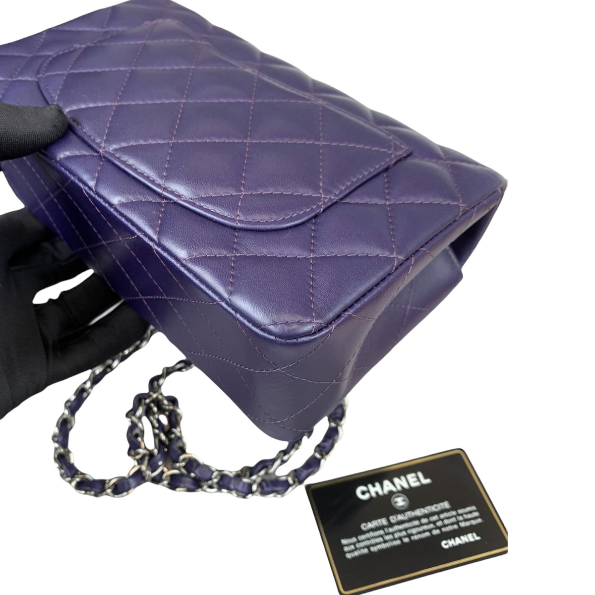 Rectangle Mini Lambskin Purple SHW