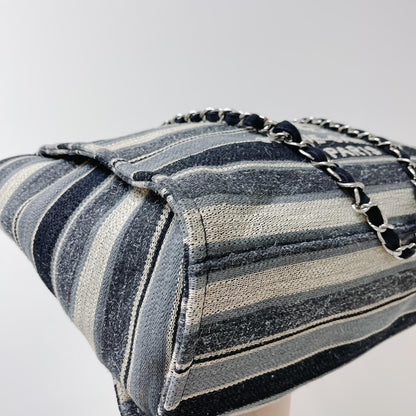 Deauville Canvas Large Stripped Blue