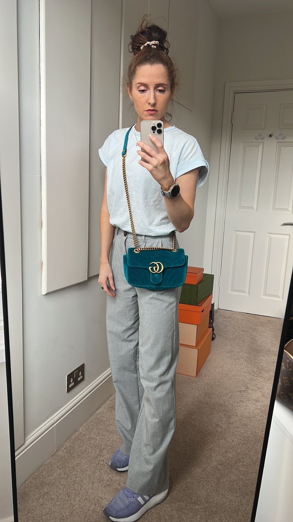 Gucci GG Mini Velvet Marmont Mini Shoulder Bag