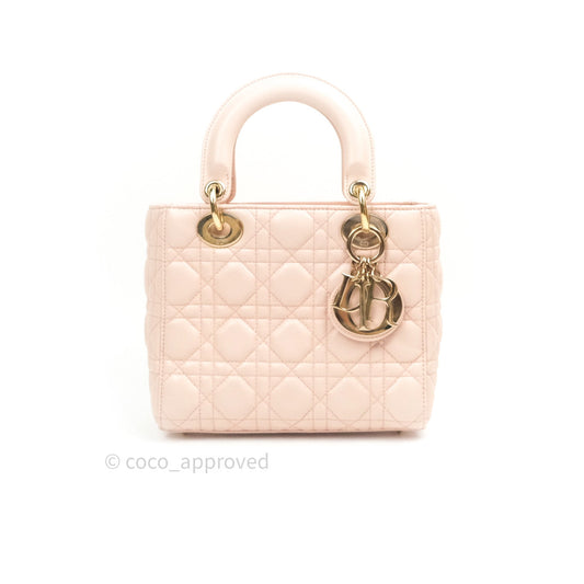 Christian Dior Lambskin My ABCDior Lady Dior Pink Gold Hardware