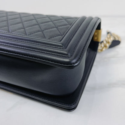 Boy Medium Calfskin Black GHW