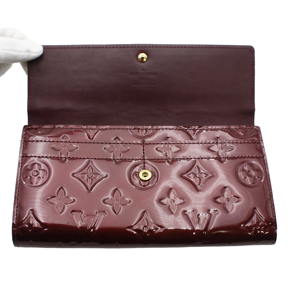 Louis-Vuitton Sarah Wallet Purple Vernis