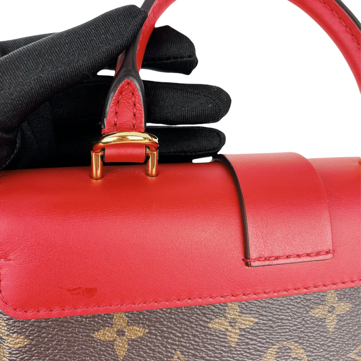 Louis-Vuitton Locky BB Monogram Canvas Brown/Red GHW