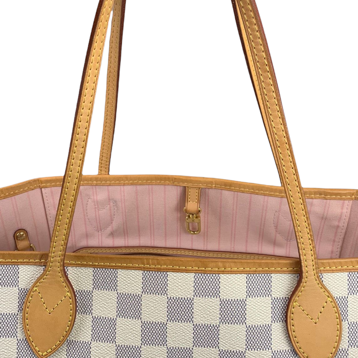 Louis-Vuitton Damier Azur Neverfull MM White GHW