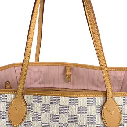 Louis-Vuitton Damier Azur Neverfull MM White GHW