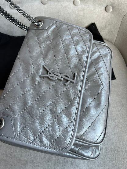 Yves Saint Laurent (YSL) Grey Medium Niki Chain Bag