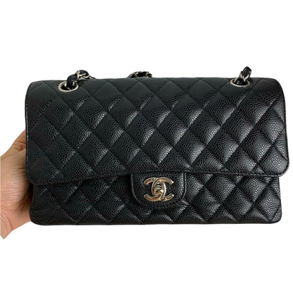 Classic Flap Caviar Medium Black SHW