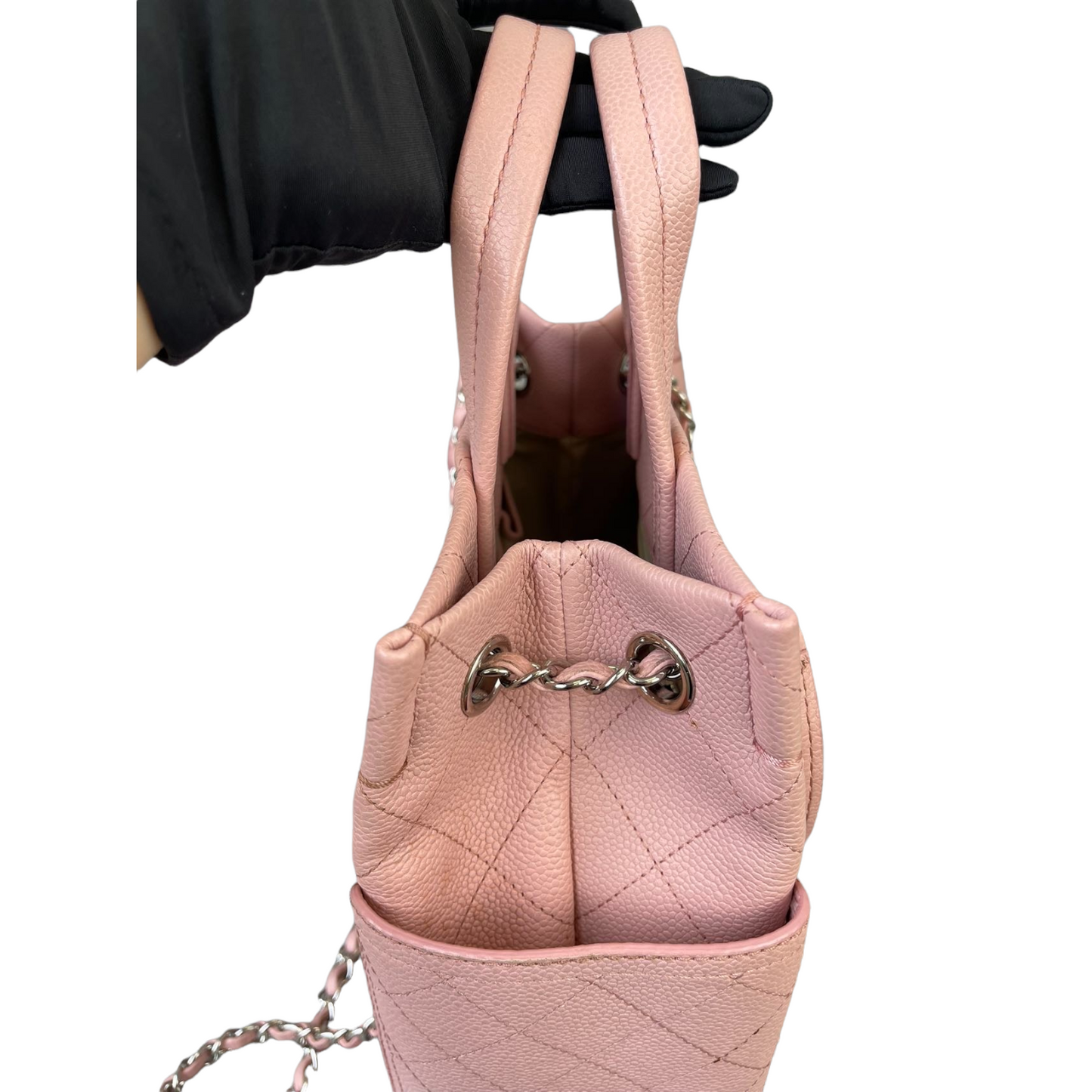 CC Pocket Tote Caviar Small Pink SHW