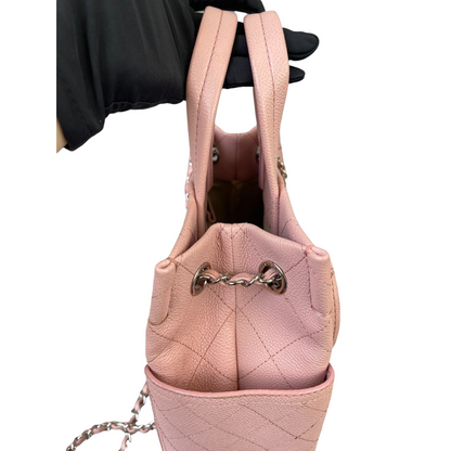 CC Pocket Tote Caviar Small Pink SHW