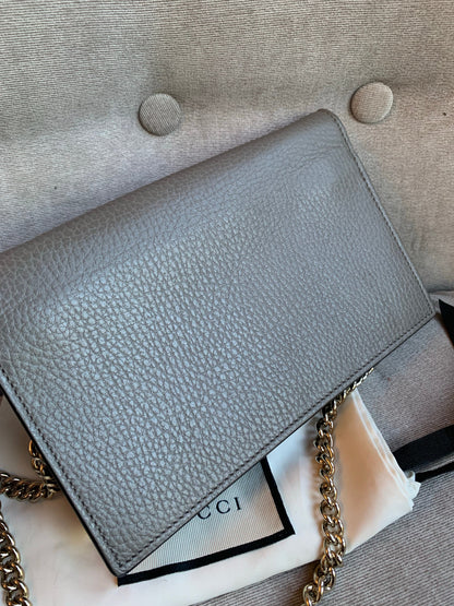 Gucci Dollar Grey Interlocking Chain Wallet