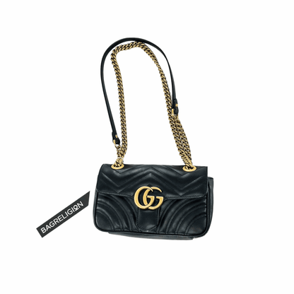 Gucci GG Marmont Black Mini Matelassé Shoulder Bag