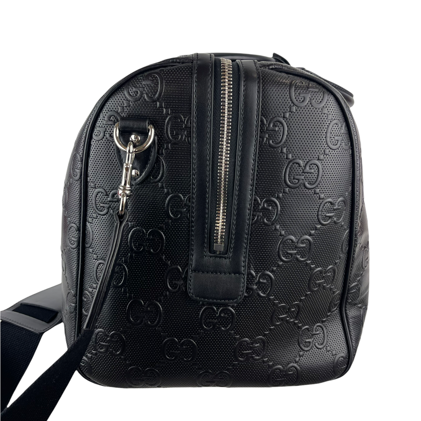 Gucci Logo-embossed Holdall Duffle Black SHW