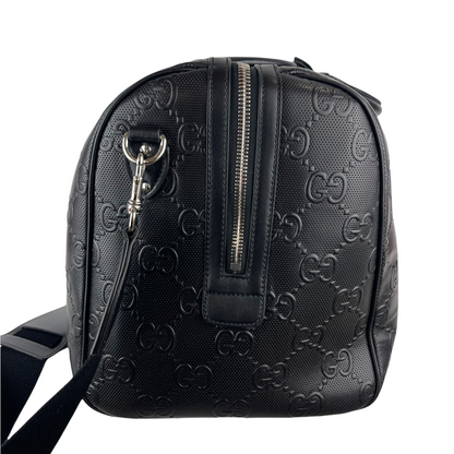 Gucci Logo-embossed Holdall Duffle Black SHW