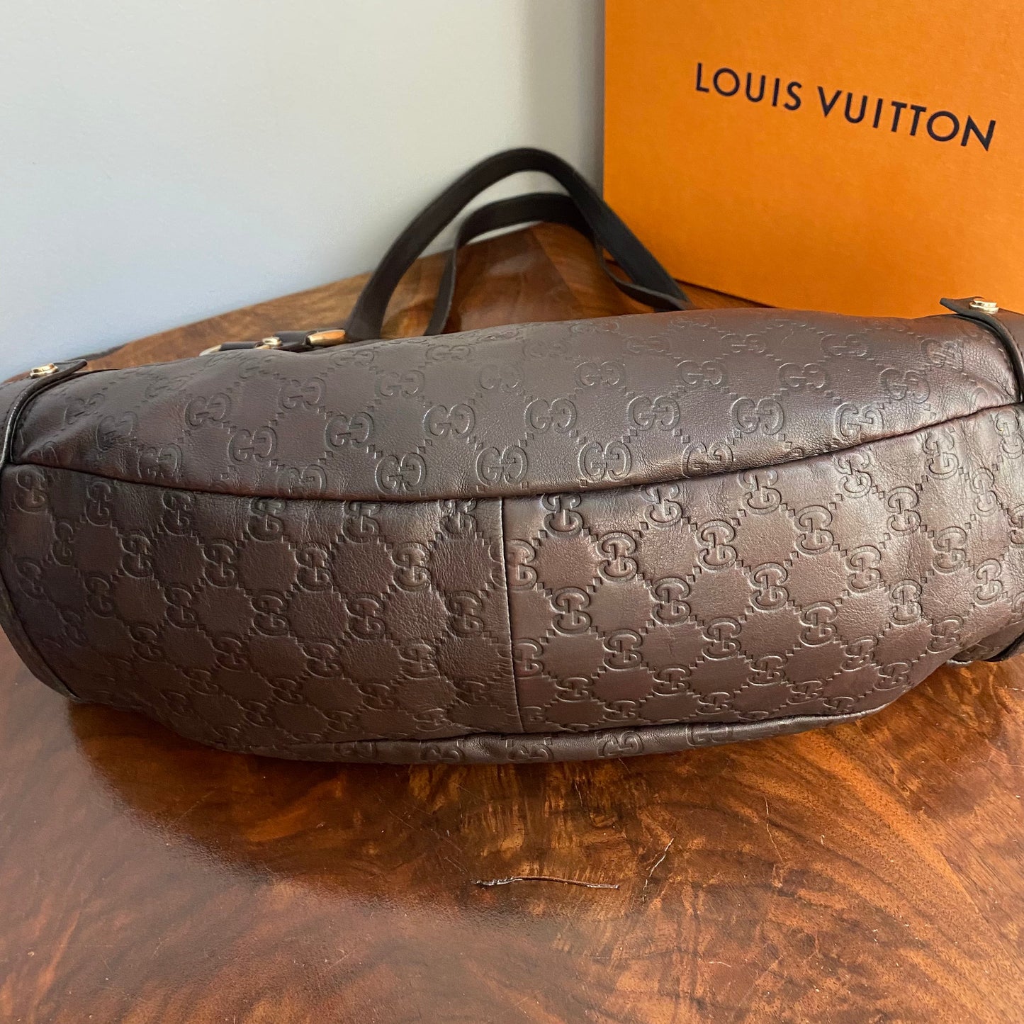 Gucci Guccissima Shoulder Bag in Brown