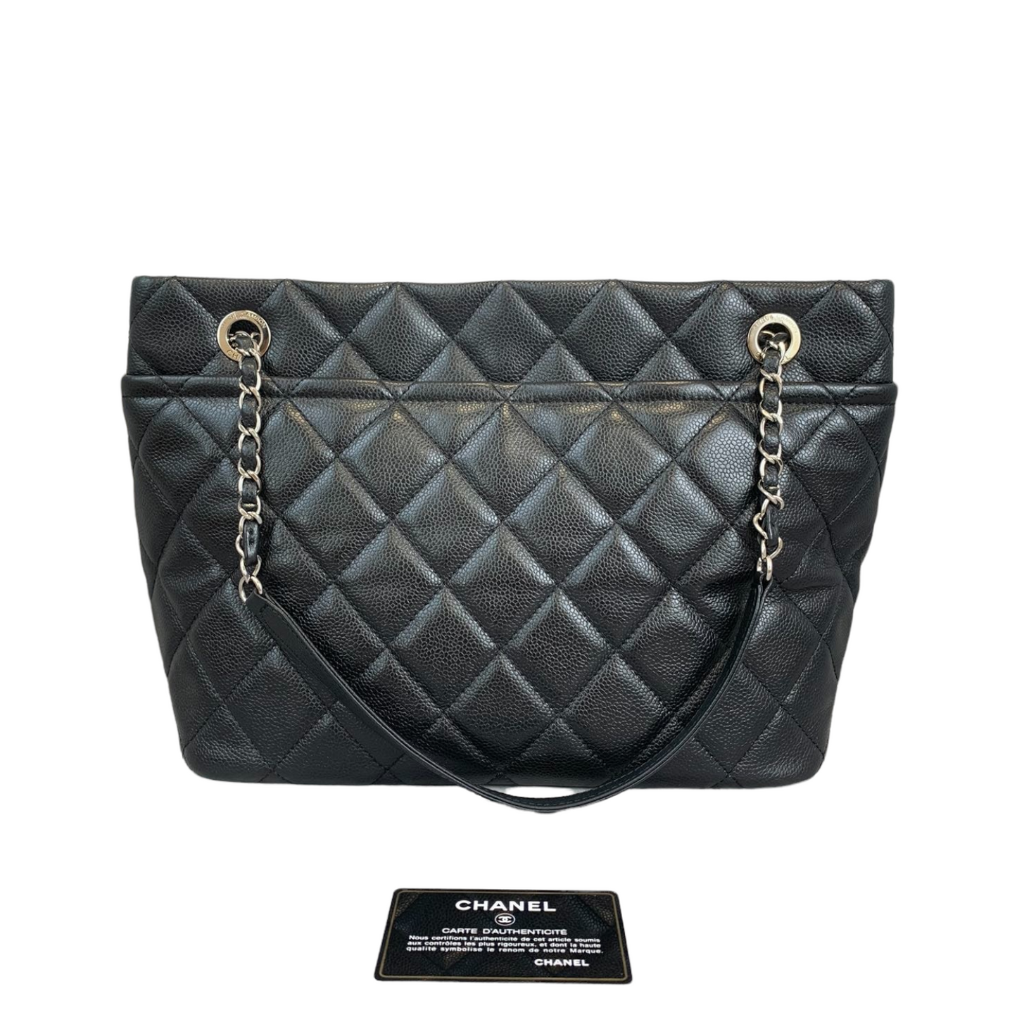 Timeless CC Soft Shopping Tote Caviar Black SHW