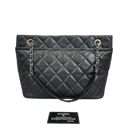 Timeless CC Soft Shopping Tote Caviar Black SHW