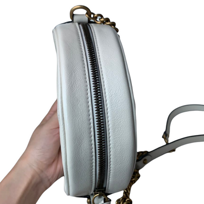 Gucci Marmont Round Mini Leather White GHW