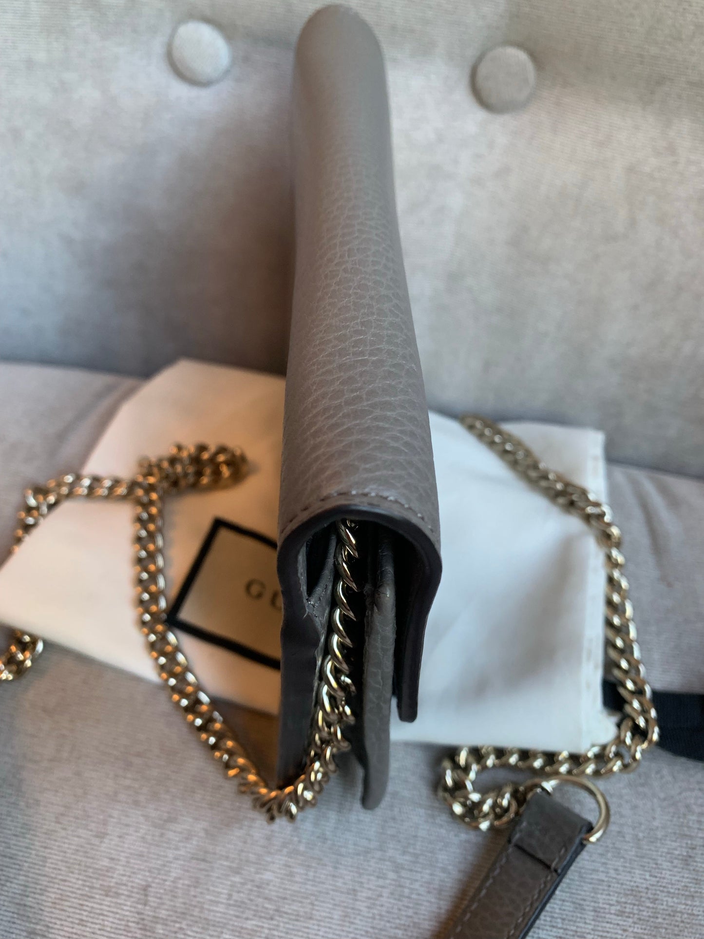 Gucci Dollar Grey Interlocking Chain Wallet