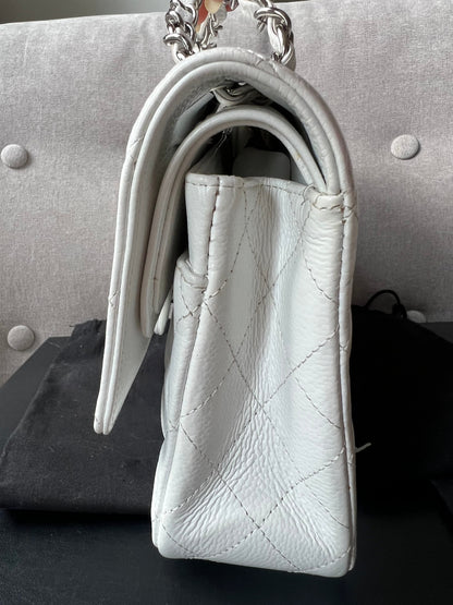 Chanel Medium Classic Flap in White Caviar (RRP £8,530)