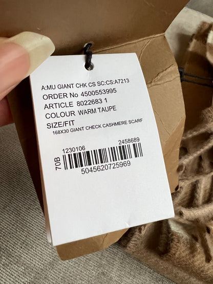 Burberry Classic Check Warm Taupe Cashmere Scarf (RRP £420)