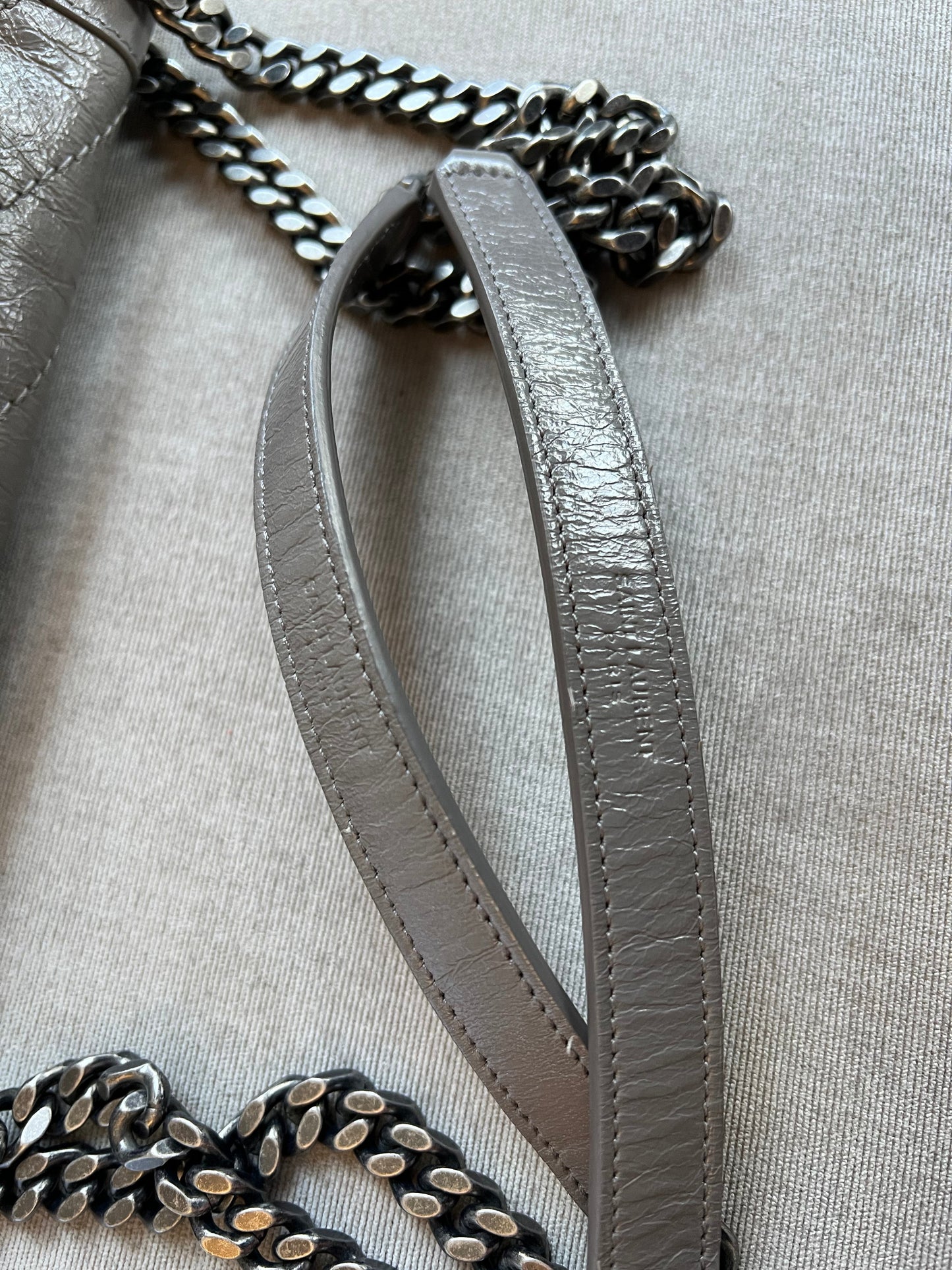 Yves Saint Laurent (YSL) Grey Medium Niki Chain Bag