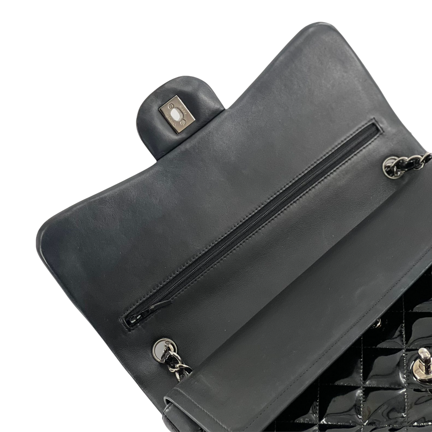 Double Flap Jumbo Patent Black SHW