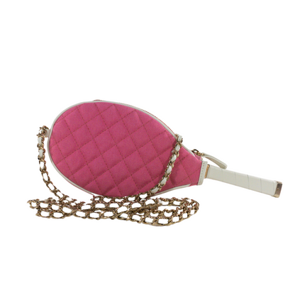 Chanel 23C Pink Quilted Tennis Racket Mirror *Collector's Piece*