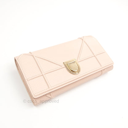 Christian Dior Grained Calfskin Diorama Croisiere Chain Wallet Rose Poudre