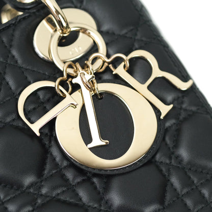 Christian Dior Lambskin My ABCDior Lady Dior Black Gold Hardware