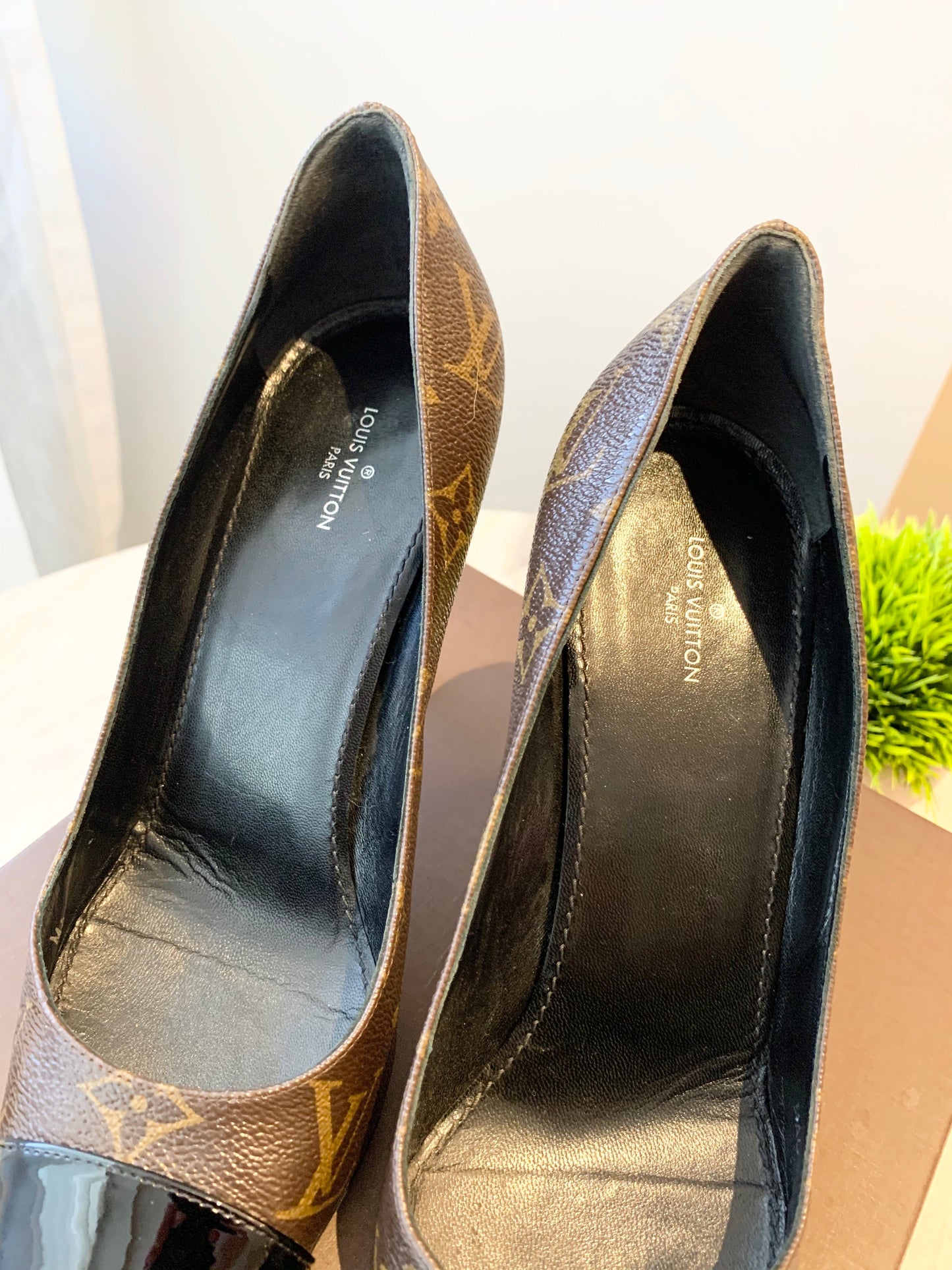 LOUIS VUITTON Patent Leather Monogram Fetish Pumps EU39