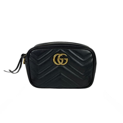 Gucci GG Marmont Mini Camera Black GHW