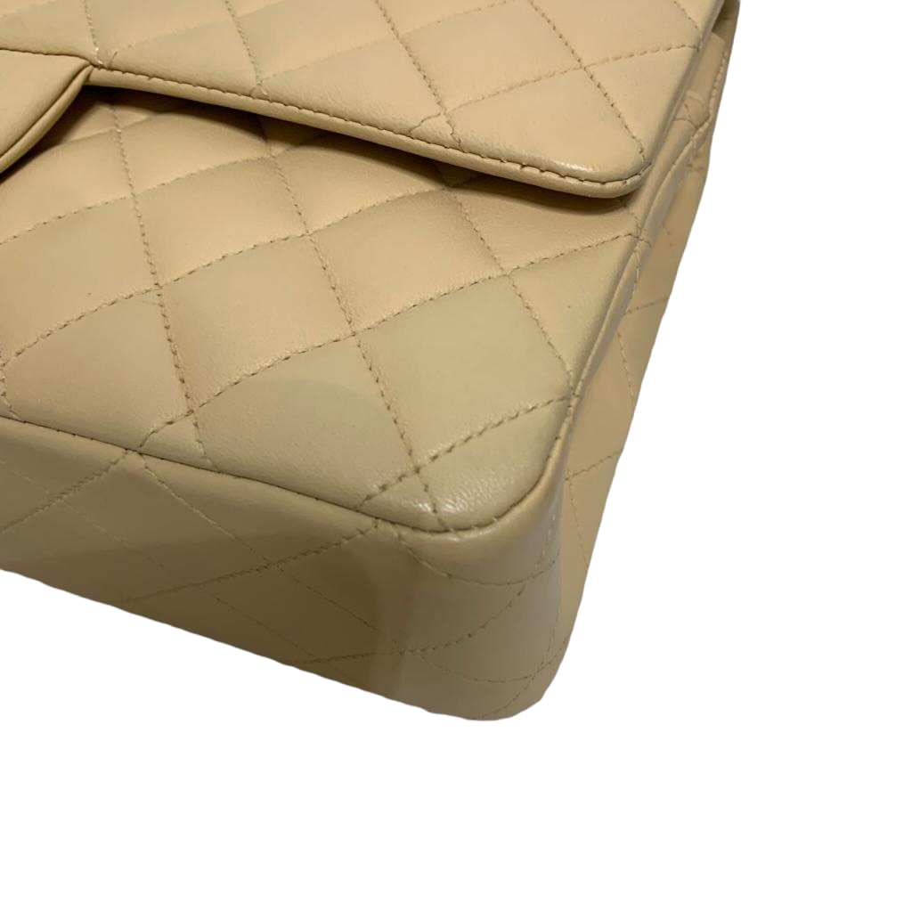 Classic Flap Medium Lambskin Beige GHW