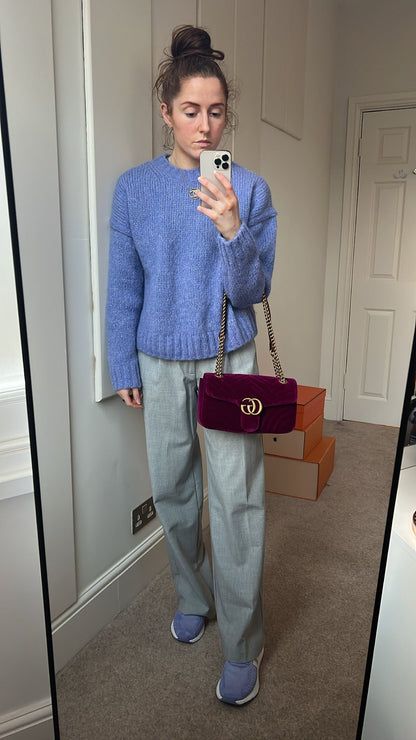 Gucci GG Fuschia Velvet tMarmont Small Shoulder Bag (RRP £1490)