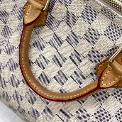 Louis-Vuitton Damier Azur Speedy 35 White GHW