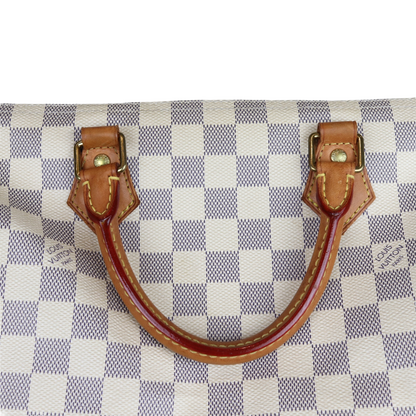 Louis-Vuitton Monogram Speedy Bandouliere 30 Damier Azure