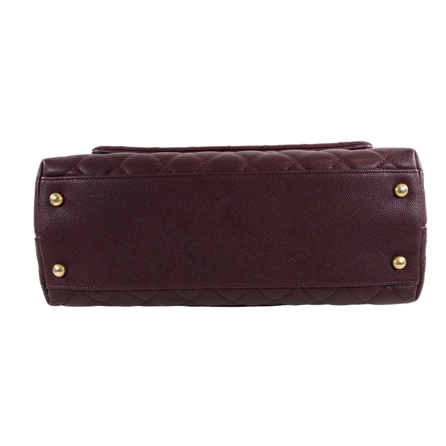 Chanel Medium Lizard Handle Coco Handle Burgundy Caviar GHW