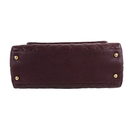 Chanel Medium Lizard Handle Coco Handle Burgundy Caviar GHW