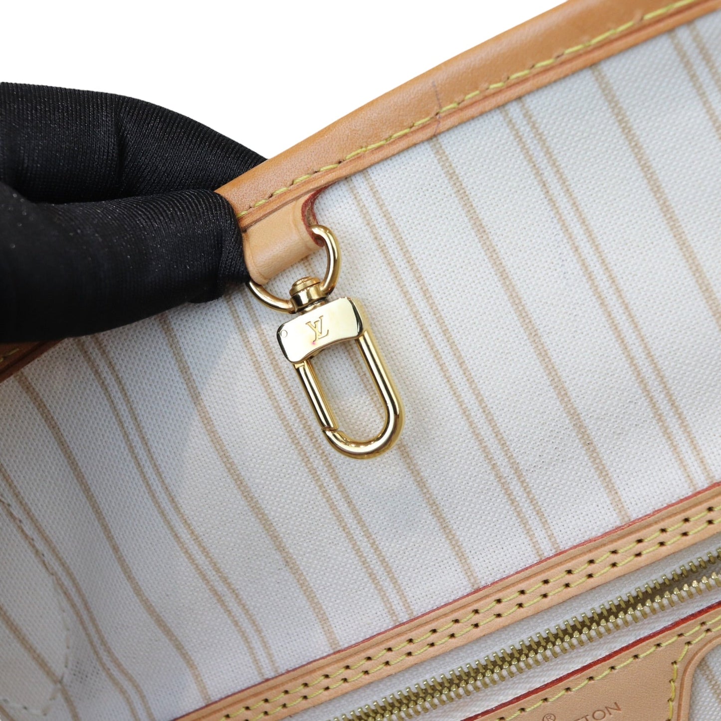 Louis-Vuitton Neverfull PM Damier Azure Canvas White GHW
