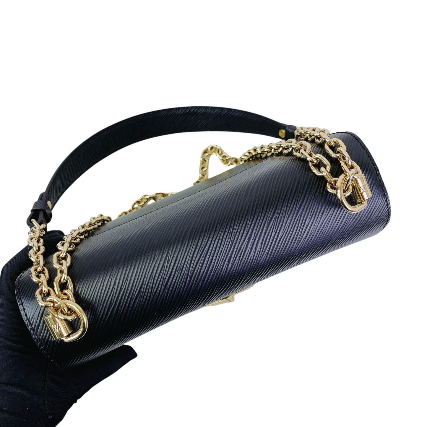 Louis-Vuitton Twist Epi Leather MM Black GHW