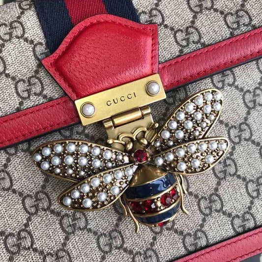 GUCCI GG Supreme Monogram Queen Margaret Top Handle Bag